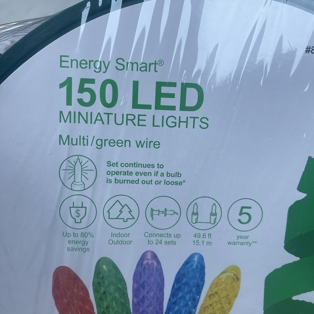 GE Energy Smart 150ct 49.6ft Multicolor MIniature LED Christmas String Light NEW - Picture 2 of 9